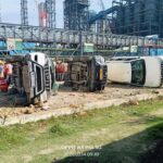 श्रमिक की मौत पर बंधौरा पावर प्लांट में बवाल: मजदूरों ने ऑफिस में लगाई आग, कई गाड़ियों में तोड़फोड़; पुलिस से भी धक्का-मुक्की