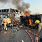 आंध्र प्रदेश में भीषण सड़क हादसा, बस-ट्रक टक्कर के बाद आग में 10 जिंदा जले