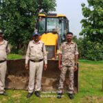 गनियारी मुक्तिधाम के पास अवैध रेत-मिट्टी उत्खनन पर कार्रवाई, जेसीबी जब्त