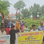 नवांकुर सेक्टर आदर्श ग्राम खोखवा में निकली तिरंगा यात्रा