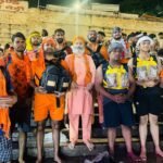 गंगाजल लेकर हरिद्वार से मनीमाजरा पहुंचे महंत मनोज शर्मा, भगवान शिव का किया जलाभिषेक
