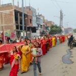 गनियारी में निकली विशाल चुनरी यात्रा, 200 मातृशक्तियों ने लिया हिस्सा